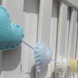 Heart Banner/Garland Bunting - Pastel Nursery Decoration - thumbnail 3