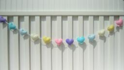 Heart Banner/Garland Bunting - Pastel Nursery Decoration - thumbnail 1