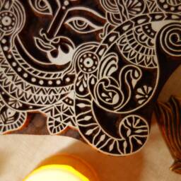 Durga Goddesses Wooden Candle Holder Gift For Pooja Diwali Indian Festivals Large Size Tea Light Candle Traditional Gift - thumbnail 3