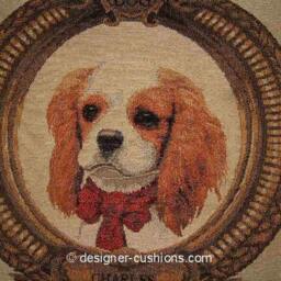 Royal King Charles Spaniel Woven Tapestry Cushion Cover Sham - thumbnail 2