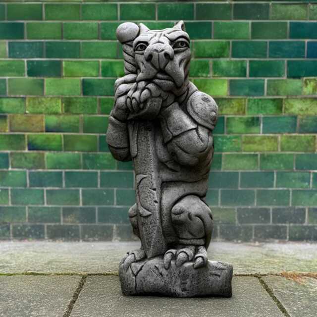 Guardian Gargoyle Statue Concrete Mythical Creature Sculpture Stone Figurine Cement Garden Protector Outdoor Fantasy Ornament Gift - image 1