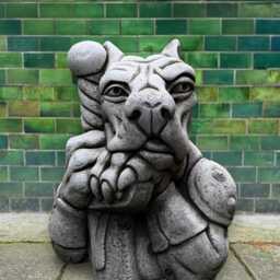 Guardian Gargoyle Statue Concrete Mythical Creature Sculpture Stone Figurine Cement Garden Protector Outdoor Fantasy Ornament Gift - thumbnail 2