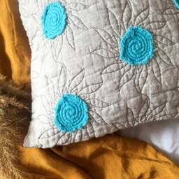 Sunflower Quilted Linen Pillowcases - Set Of 2 Stonewashed Flax Bedding - thumbnail 3