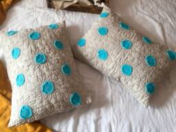 Sunflower Quilted Linen Pillowcases - Set Of 2 Stonewashed Flax Bedding - thumbnail 1