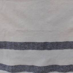 Moroccan 100% Wool Throw, Hand-Loomed Ivory With Black Pattern - thumbnail 4