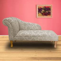 Handmade Beige Floral Chaise Longue - thumbnail 3