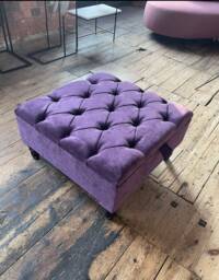Handmade Purple Velvet Ottoman Coffee Table With Storage