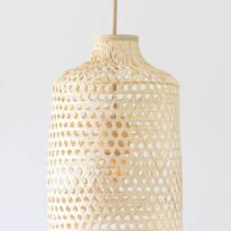 Handmade Pendant Lamp Hanging Basket Tall Chinese Lantern Boho Rustic Lampshade - Hardwired Or Plug - thumbnail 3
