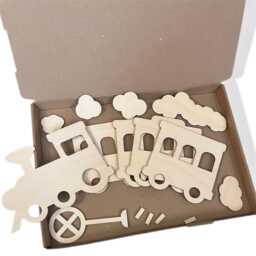 Wooden Train Wall Art - Sign Decal Custom Nursery Decor Theme Bedroom Stickers - thumbnail 2