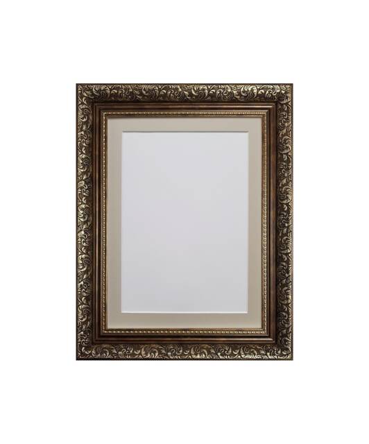 Dahlia Bronze Ornate Photo, Picture Frame With Light Grey Mount - image 1
