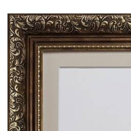 Dahlia Bronze Ornate Photo, Picture Frame With Light Grey Mount - thumbnail 2
