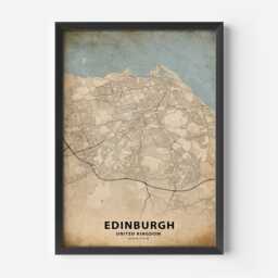 Edinburgh City Map Print Unique Wall Art Framed Home Decor Poster Scotland - thumbnail 3