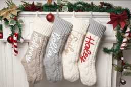 Personalized Family Christmas Stockings, 2025 Custom Stocking, Knitted Stockings With Name, Monogram Holiday Stocking Decor Gift - thumbnail 1