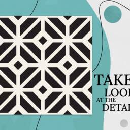Aristocratic Geometric Tiles Vinyl Flooring, White Baby Shower Ideas, Black Homecoming Proposal Abstract Aesthetic Room Decor - thumbnail 2