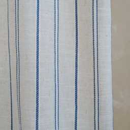 Rudolf Linen Blend Sheer Curtain With Blue Stripe, Natural Light Filtering Curtain, Custom Privacy For Bedroom Living Room, 1Pc - thumbnail 2