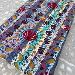 Soft Handcrafted Cotton Kantha Suzani Bed Quilt - Ethnic Floral Embroidered Blanket For Bedroom & Living Room D??cor - thumbnail 4