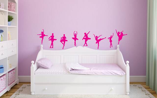 "Ballet Dancer Wall Decals Girls Room Decor - 5.6""W X 10" - image 1