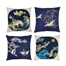 Cushion Cover, Chinoiserie, Japanese Gifts, Decorative Pillows, Cushions, Throw Japanese, Pillowcase - thumbnail 1