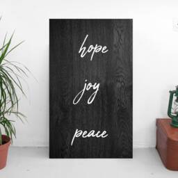 Hope Joy Peace Wood Sign Farmhouse Gallery Wall Art - thumbnail 3