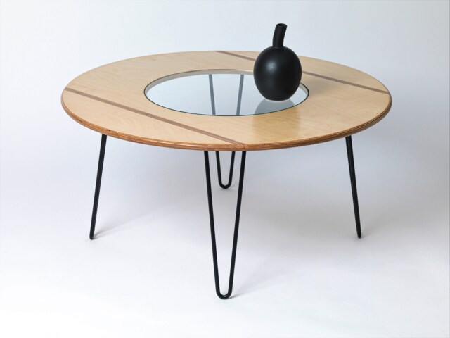 Minimalist Mid-Century Coffee & Side Table - Plywood Small Dining Or Living Room - image 1