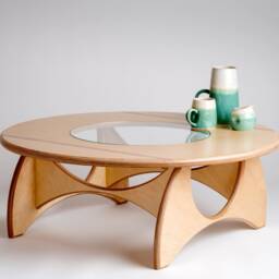 Minimalist Mid-Century Coffee & Side Table - Plywood Small Dining Or Living Room - thumbnail 2