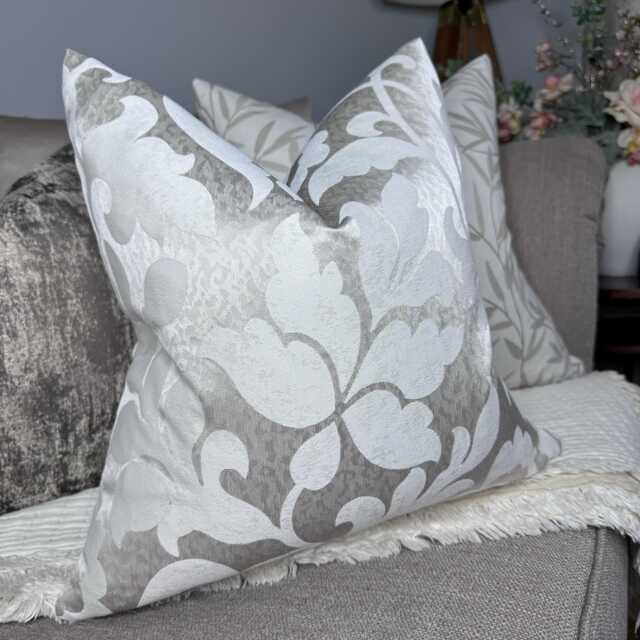 Elegant Damask Stone Taupe Cushion Cover, 16 - image 1