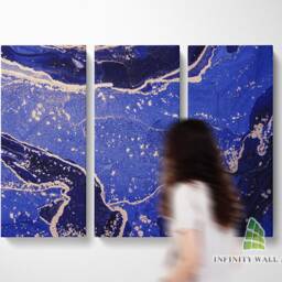 Blue Amethyst Canvas Art Split Panel Marble Abstract Wall Print Picture Home Decor -C185 - thumbnail 2