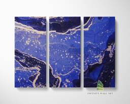Blue Amethyst Canvas Art Split Panel Marble Abstract Wall Print Picture Home Decor -C185 - thumbnail 1
