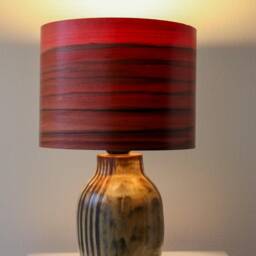 Cinnamon By Princz Ceramics - Handmade, Glazed, One Of A Kind Ceramic Table Lamp With Cotton Drum Shade - thumbnail 2