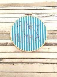 Funky Mumma Embroidery Hoop Wall Art, Mother's Day Gift, Embroidered Decoration - thumbnail 1