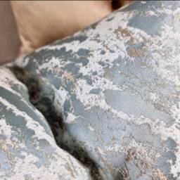 Belle Duck Egg & Gold Luxury Cushion Cover Double Sided Glamorous Boutique Style Modern Sofa Bed Pillow Cover - thumbnail 3