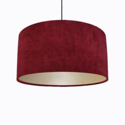Red Lampshade in Velvet With Champagne Lining - thumbnail 1