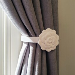 3D Printed Camellia Curtain Tiebacks, Flower Holdbacks - Set Of Left & Right - thumbnail 2