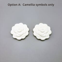 3D Printed Camellia Curtain Tiebacks, Flower Holdbacks - Set Of Left & Right - thumbnail 3
