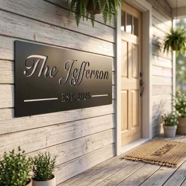 Personalized Family Name Metal Sign, Custom Last Wall Art, Established Date Decor - image 1