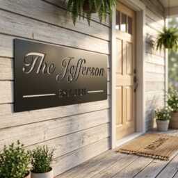 Personalized Family Name Metal Sign, Custom Last Wall Art, Established Date Decor - thumbnail 1