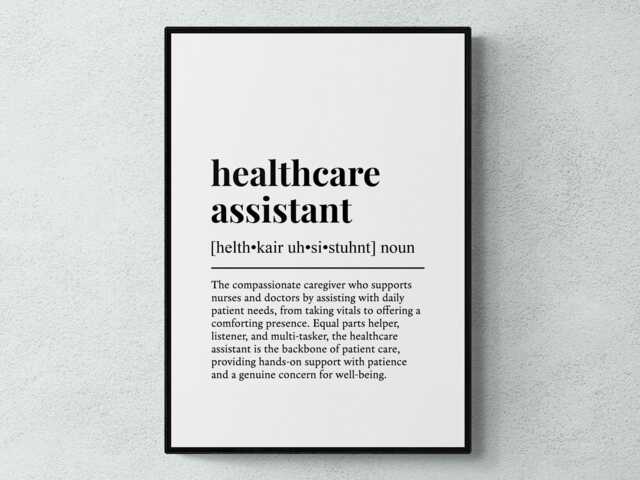 Healthcare Assistant Funny Definition Job Work Gift Wall Art Print - image 1