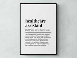 Healthcare Assistant Funny Definition Job Work Gift Wall Art Print - thumbnail 1