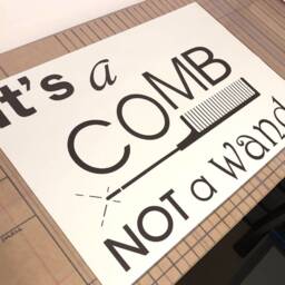 Its A Comb Not Wand Wall Sticker, Hair Salon Stickers, Decals - thumbnail 2