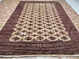 9x12 Beige Color Bokhara Rug - 2.75x3.65 Bedroom Luxury Area Turkish Fine Quality Afghan