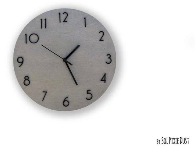 Concrete Circle With Black Acrylic Numbers - Type 1 Wall Clock Modern Minimalist Art Gift Idea Housewarming - image 1