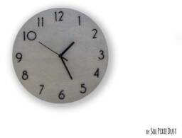 Concrete Circle With Black Acrylic Numbers - Type 1 Wall Clock Modern Minimalist Art Gift Idea Housewarming