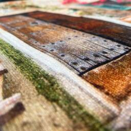 Floral Stone House Suede Cushion Cover - Rustic Farmhouse Decor - thumbnail 3