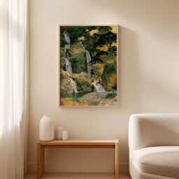 Japanese Waterfall Poster, Zen Landscape Print, Nature Wall Art - thumbnail 3