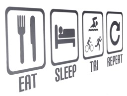 Eat Sleep Tri Repeat Vinyl Wall Art Triathlon Decals/stickers - Various Colours - thumbnail 1