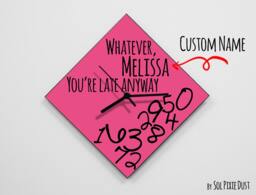 Custom Name Whatever, You're Late Anyway/Polygon Pink - Wall Clock - thumbnail 1