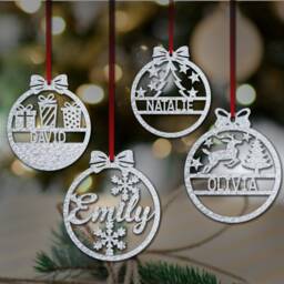 Personalized Acrylic Christmas Bauble, Custom Name Ornament Bauble - thumbnail 4