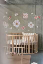 Watercolor Flower Wall Decals Blush Beige Nursery Decor