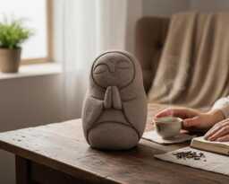 Jizo Buddha 8 Inch/20 cm, Zen Buddha, Statue, Sculpture, Room Decor, Garden Birthday Gift, Patio Gift Idea - thumbnail 1