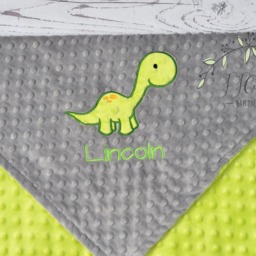 Dinosaur Baby Blanket-Personalized Brontosaurus Dino Minky Blanket-Personalized Blanket-Minky Baby Blanket-Dino Blanket - thumbnail 3